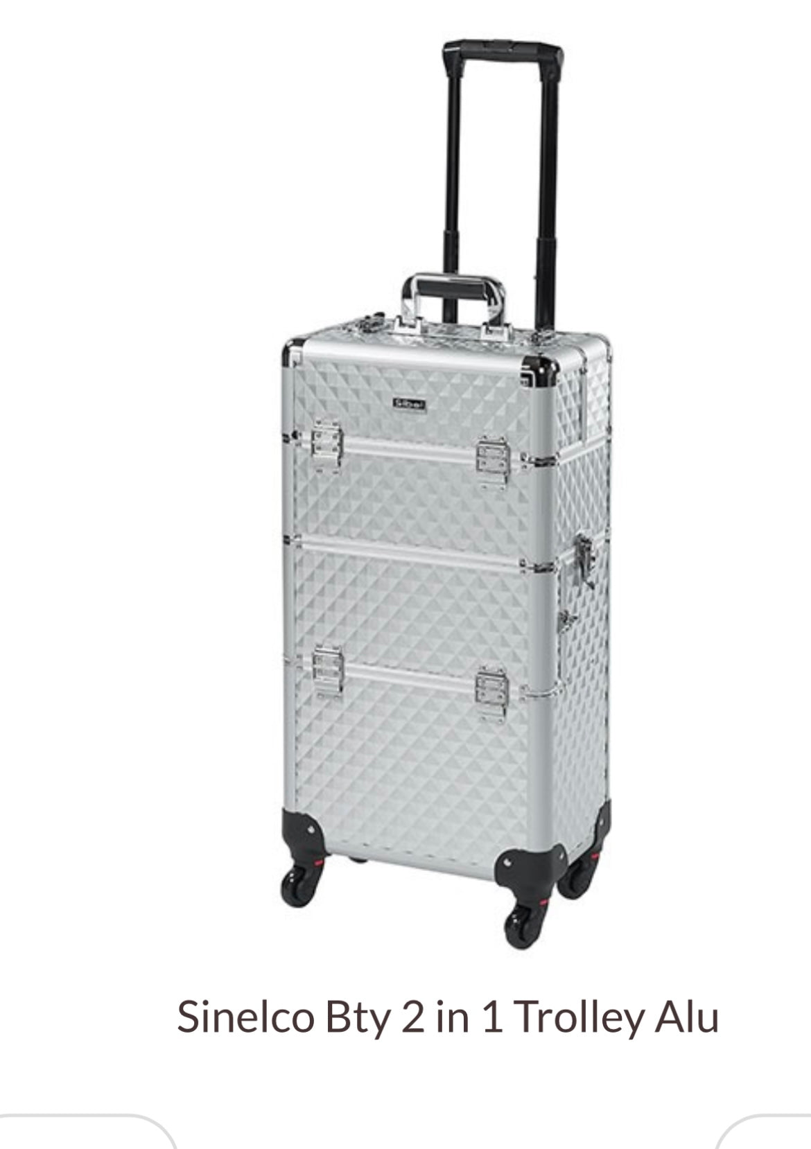 Sinelco 2 in 1 diamond pattern trolley case.
